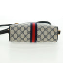 GUCCI GG Supreme Sherry Line Shoulder Bag PVC Navy Red 56 02 004 Auth 162970-11