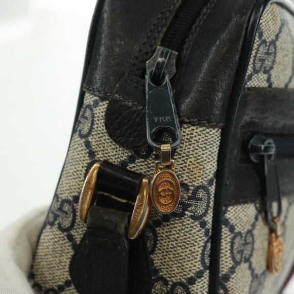 GUCCI GG Supreme Sherry Line Shoulder Bag PVC Navy Red 56 02 004 Auth 162970