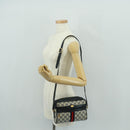 GUCCI GG Supreme Sherry Line Shoulder Bag PVC Navy Red 56 02 004 Auth 162970-24