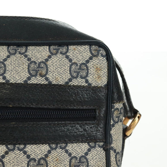 GUCCI GG Supreme Sherry Line Shoulder Bag PVC Navy Red 56 02 004 Auth 162970