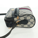 GUCCI GG Supreme Sherry Line Shoulder Bag PVC Navy Red 56 02 004 Auth 162970-5