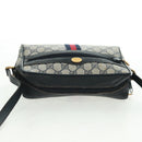 GUCCI GG Supreme Sherry Line Shoulder Bag PVC Navy Red 56 02 004 Auth 162970-7