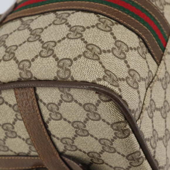 GUCCI GG Supreme Web Sherry Line Boston Bag PVC Beige 002 069 0696 Auth 162976