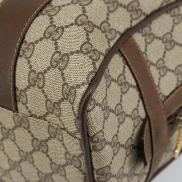 GUCCI GG Supreme Web Sherry Line Boston Bag PVC Beige 002 069 0696 Auth 162976