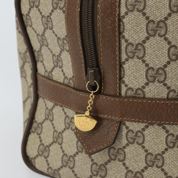 GUCCI GG Supreme Web Sherry Line Boston Bag PVC Beige 002 069 0696 Auth 162976