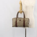 GUCCI GG Supreme Web Sherry Line Boston Bag PVC Beige 002 069 0696 Auth 162976-23