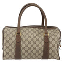 GUCCI GG Supreme Web Sherry Line Boston Bag PVC Beige 002 069 0696 Auth 162976-2