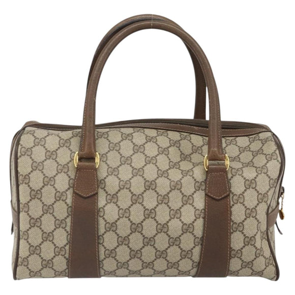 GUCCI GG Supreme Web Sherry Line Boston Bag PVC Beige 002 069 0696 Auth 162976