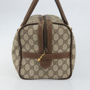 GUCCI GG Supreme Web Sherry Line Boston Bag PVC Beige 002 069 0696 Auth 162976-3