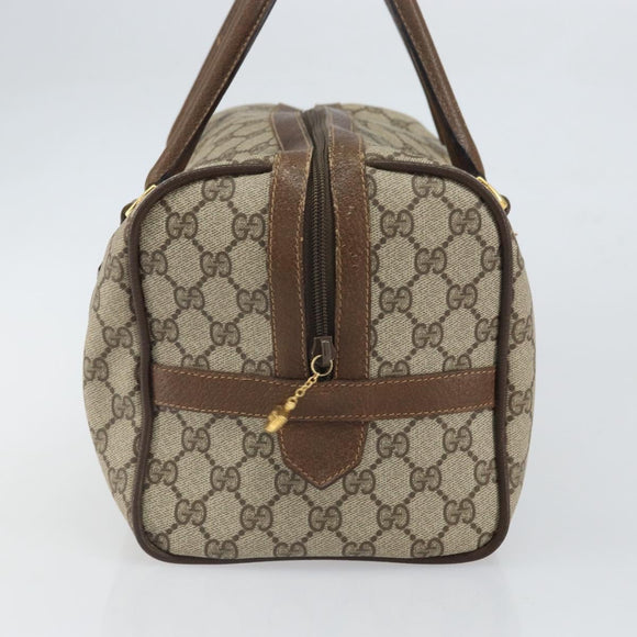 GUCCI GG Supreme Web Sherry Line Boston Bag PVC Beige 002 069 0696 Auth 162976