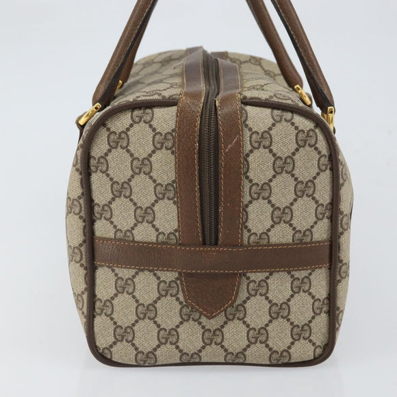 GUCCI GG Supreme Web Sherry Line Boston Bag PVC Beige 002 069 0696 Auth 162976