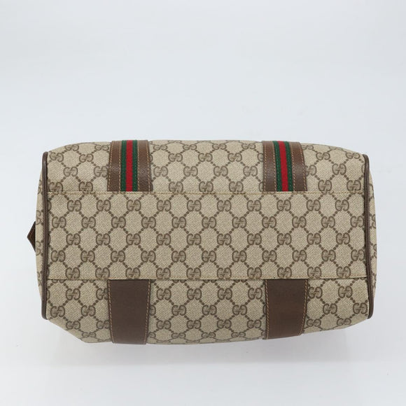 GUCCI GG Supreme Web Sherry Line Boston Bag PVC Beige 002 069 0696 Auth 162976