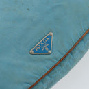 PRADA Shoulder Bag Nylon Light Blue Silver Auth 162977-18