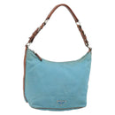 PRADA Shoulder Bag Nylon Light Blue Silver Auth 162977-1