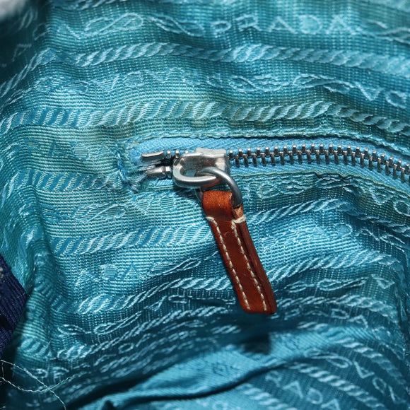 PRADA Shoulder Bag Nylon Light Blue Silver Auth 162977