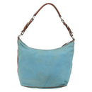 PRADA Shoulder Bag Nylon Light Blue Silver Auth 162977-2
