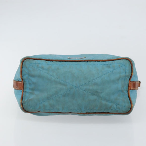 PRADA Shoulder Bag Nylon Light Blue Silver Auth 162977
