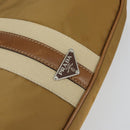 PRADA Shoulder Bag Nylon Beige Silver Auth 162978-17