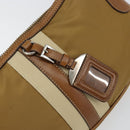 PRADA Shoulder Bag Nylon Beige Silver Auth 162978-18