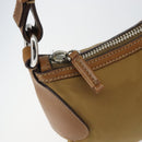 PRADA Shoulder Bag Nylon Beige Silver Auth 162978-19
