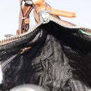 PRADA Shoulder Bag Nylon Beige Silver Auth 162978-21