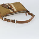 PRADA Shoulder Bag Nylon Beige Silver Auth 162978-7