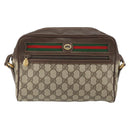 GUCCI GG Supreme Web Sherry Line Shoulder Bag PVC Beige 119 02 088 Auth 162979-2