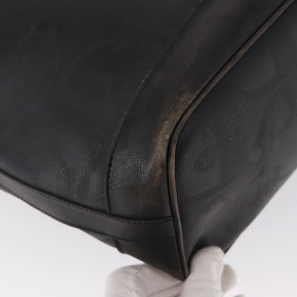 Christian Dior Trotter Canvas Shoulder Bag Black Gold Auth 162986