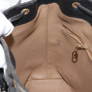 Christian Dior Trotter Canvas Shoulder Bag Black Gold Auth 162986-18