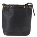 Christian Dior Trotter Canvas Shoulder Bag Black Gold Auth 162986-3