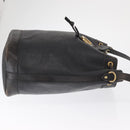 Christian Dior Trotter Canvas Shoulder Bag Black Gold Auth 162986-4