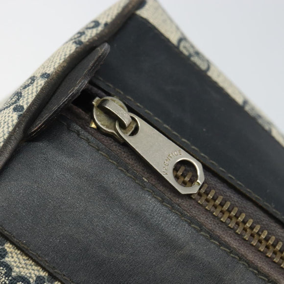 GUCCI GG Supreme Boston Bag PVC Navy Gold Auth 162988
