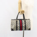 GUCCI GG Supreme Boston Bag PVC Navy Gold Auth 162988-19