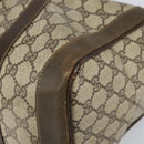GUCCI GG Supreme Web Sherry Line Boston Bag PVC Beige Gold Auth 162989-9