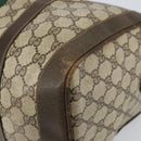 GUCCI GG Supreme Web Sherry Line Boston Bag PVC Beige Gold Auth 162989-15