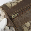 GUCCI GG Supreme Web Sherry Line Boston Bag PVC Beige Gold Auth 162989-17