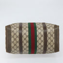 GUCCI GG Supreme Web Sherry Line Boston Bag PVC Beige Gold Auth 162989-5