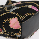 GUCCI Tote Bag Satin Black Gold 153361 Auth 162992-9