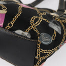 GUCCI Tote Bag Satin Black Gold 153361 Auth 162992-14