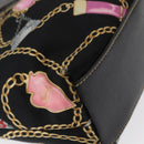 GUCCI Tote Bag Satin Black Gold 153361 Auth 162992-15
