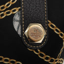 GUCCI Tote Bag Satin Black Gold 153361 Auth 162992-10