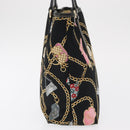 GUCCI Tote Bag Satin Black Gold 153361 Auth 162992-3