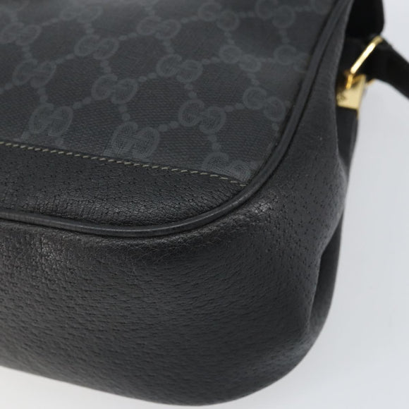 GUCCI GG Supreme Web Sherry Line Bag PVC Black Red 116 02 076 Auth 162995