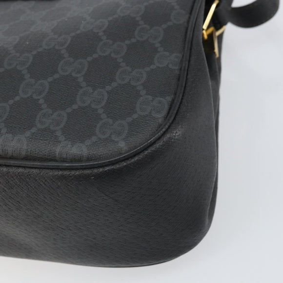 GUCCI GG Supreme Web Sherry Line Bag PVC Black Red 116 02 076 Auth 162995