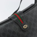 GUCCI GG Supreme Web Sherry Line Bag PVC Black Red 116 02 076 Auth 162995-17