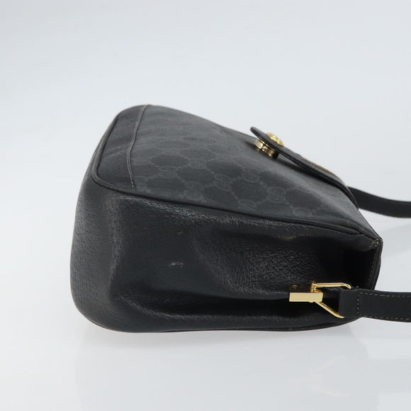 GUCCI GG Supreme Web Sherry Line Bag PVC Black Red 116 02 076 Auth 162995