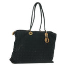 Christian Dior Lady Dior Canage Tote Bag Black Gold Auth 162997-1