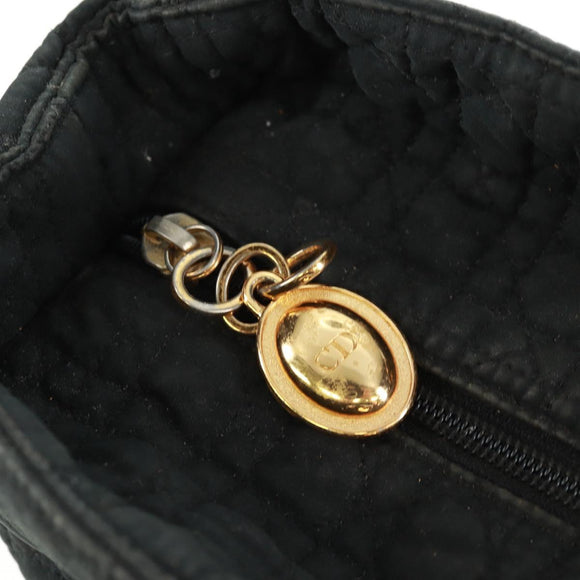 Christian Dior Lady Dior Canage Tote Bag Black Gold Auth 162997