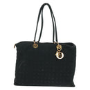 Christian Dior Lady Dior Canage Tote Bag Black Gold Auth 162997-13