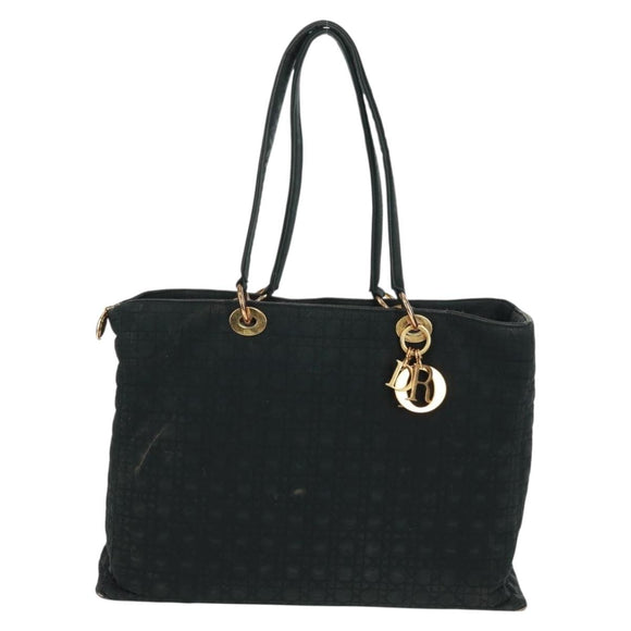 Christian Dior Lady Dior Canage Tote Bag Black Gold Auth 162997